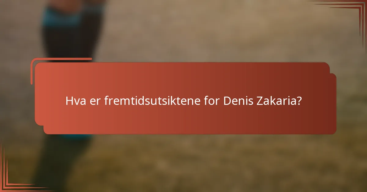 Hva er fremtidsutsiktene for Denis Zakaria?