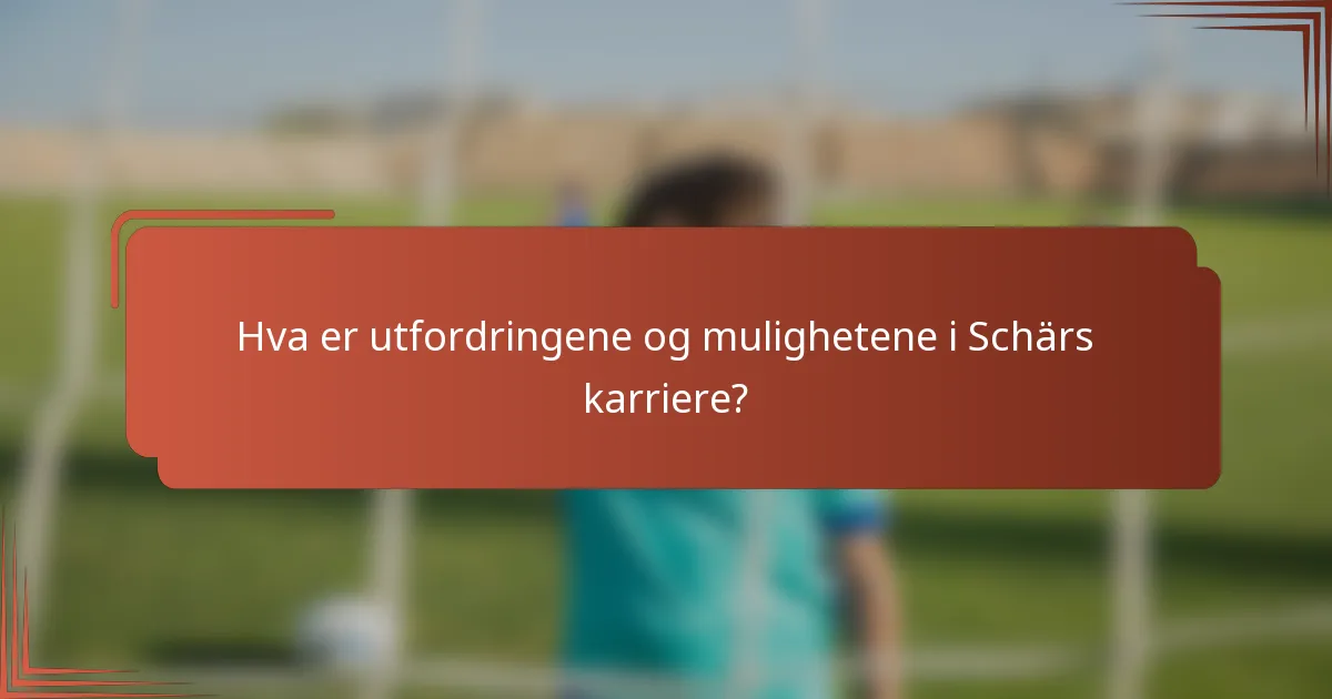 Hva er utfordringene og mulighetene i Schärs karriere?