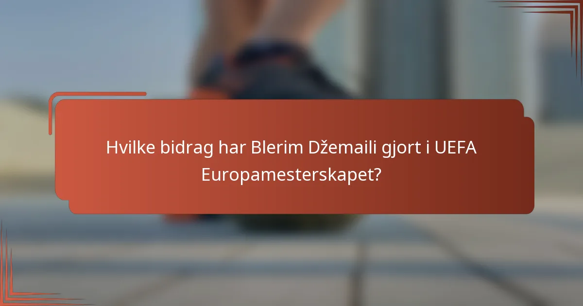 Hvilke bidrag har Blerim Džemaili gjort i UEFA Europamesterskapet?