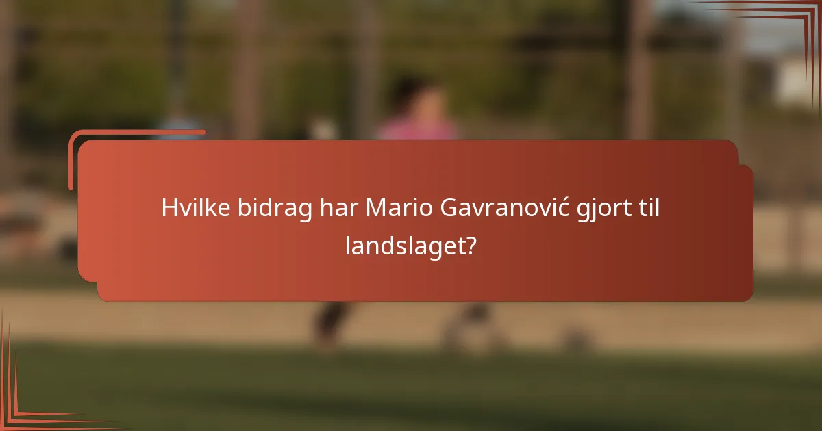 Hvilke bidrag har Mario Gavranović gjort til landslaget?