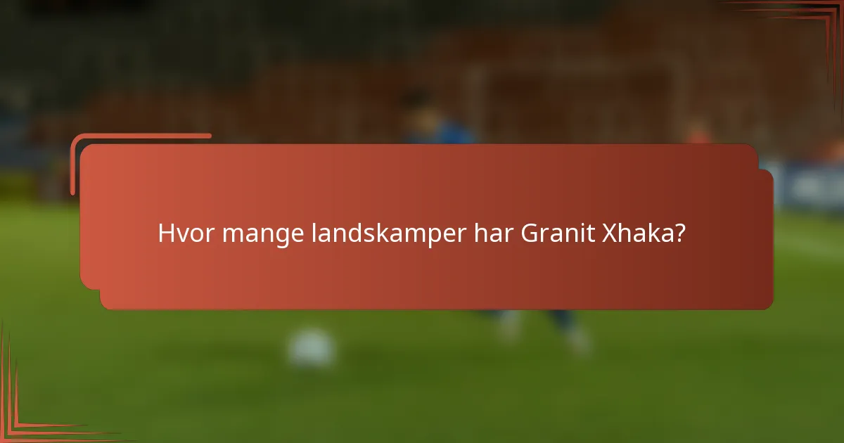 Hvor mange landskamper har Granit Xhaka?